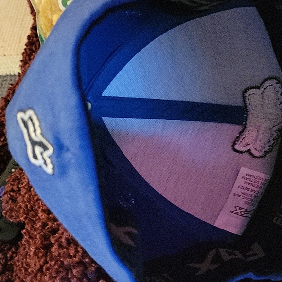 Fox Racing Flex Fit Blue Baseball Hat - Picture 3 of 4